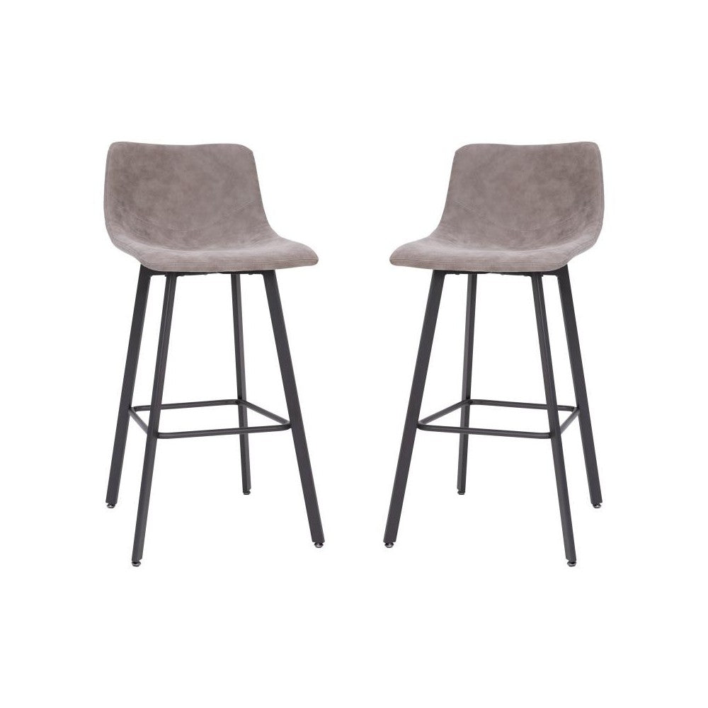 Flash Furniture Caleb 2PK 30" Gray Leather Stools CH-212069-30-GY-GG