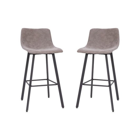 Flash Furniture Caleb 2PK 30" Gray Leather Stools CH-212069-30-GY-GG