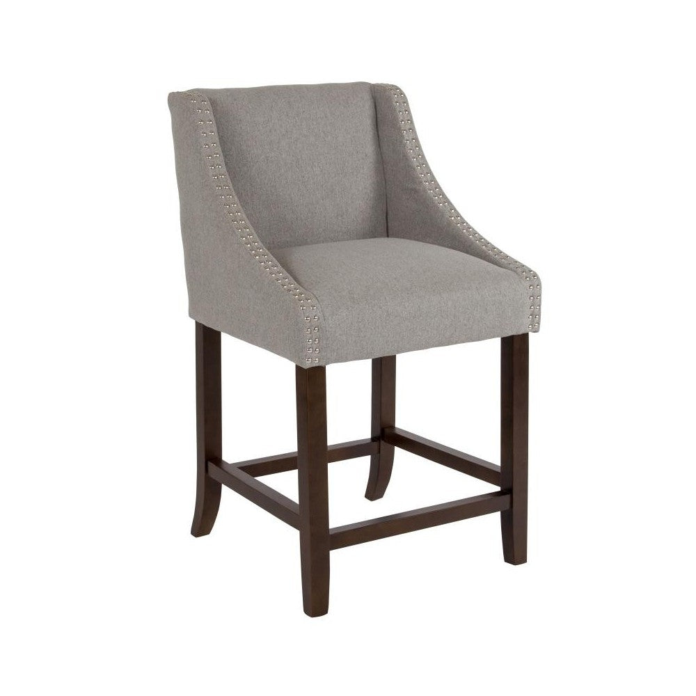 Flash Furniture Carmel 24" Gray Fabric Stool 2-CH-182020-24-LTGY-F-GG