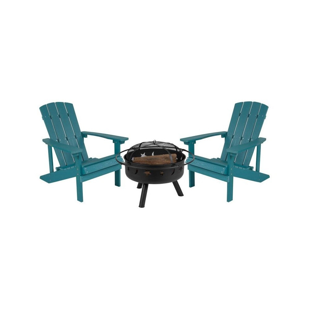 Flash Furniture Charlestown Adirondack Chair & Fire Pit JJ-C145012-32D-SFM-GG