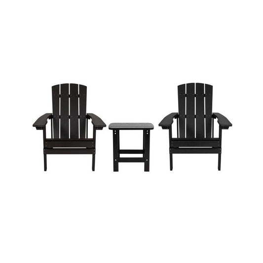 Flash Furniture Charlestown Black Table and 2 Chair Set JJ-C14501-2-T14001-BK-GG