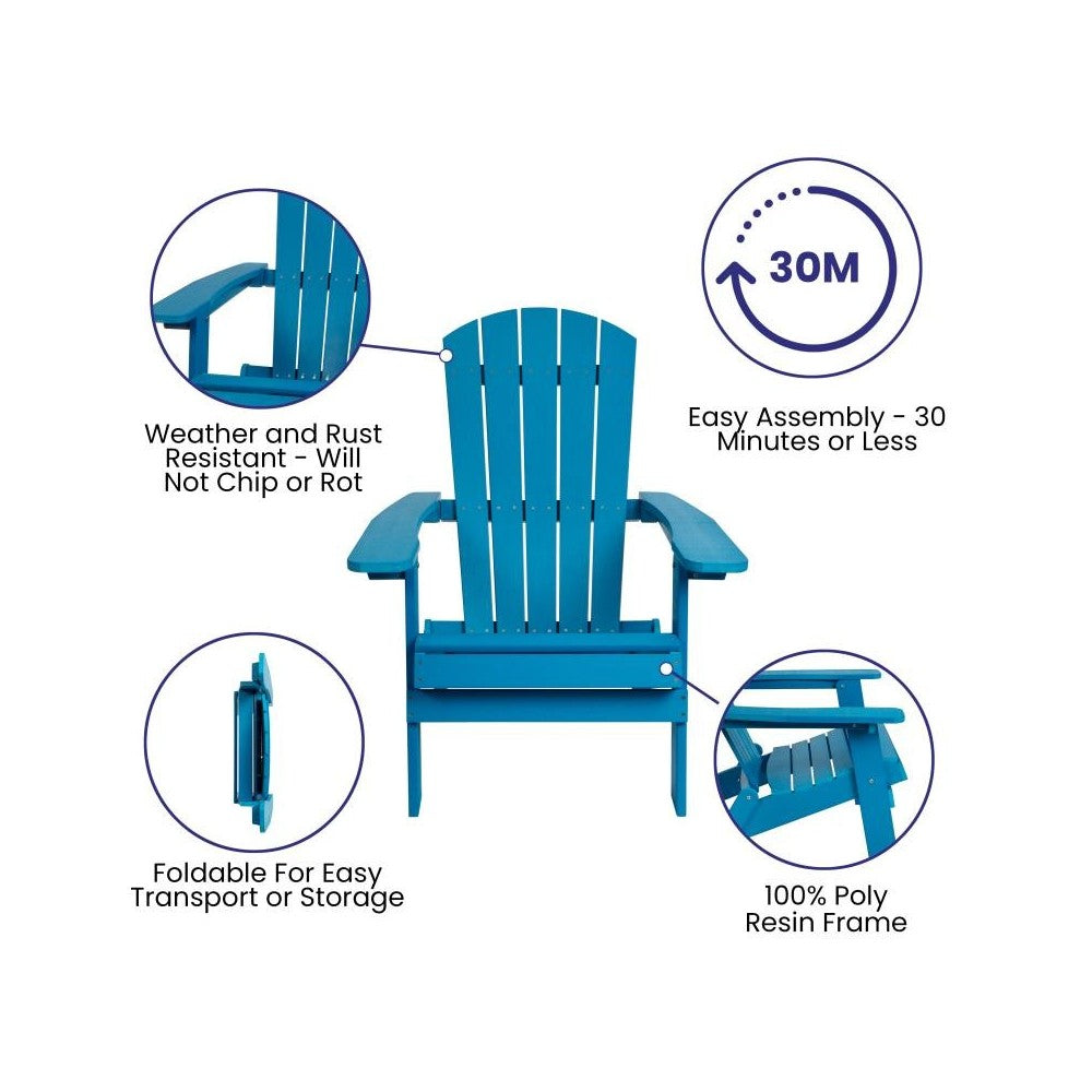Flash Furniture Charlestown Blue Table and 2 Chair Set JJ-C14505-2-T14001-BLU-GG
