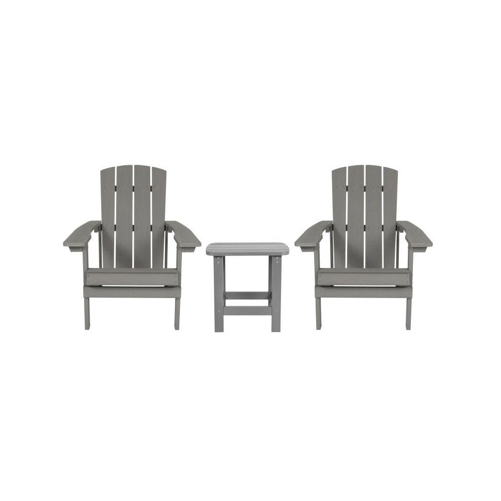 Flash Furniture Charlestown Gray Table and 2 Chair Set JJ-C14501-2-T14001-GY-GG
