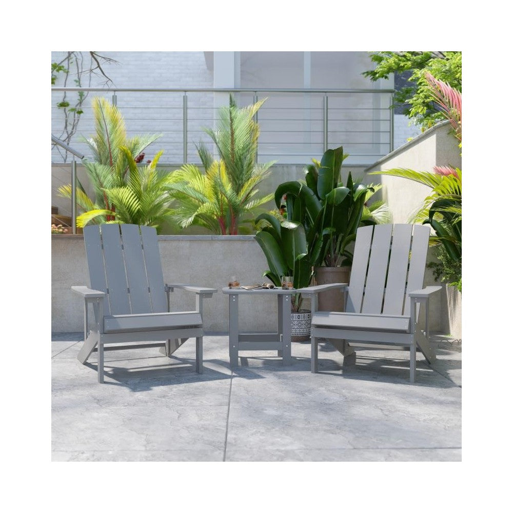 Flash Furniture Charlestown Gray Table and 2 Chair Set JJ-C14501-2-T14001-GY-GG