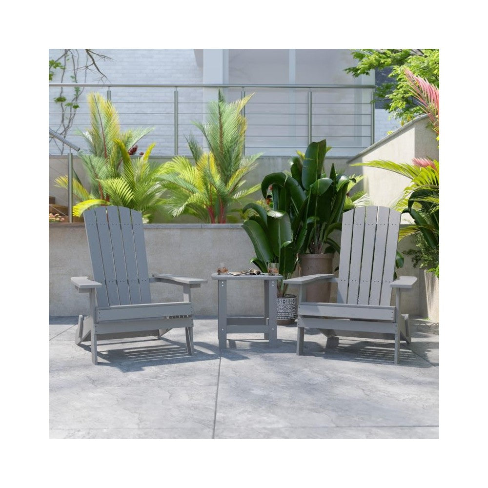 Flash Furniture Charlestown Gray Table and 2 Chair Set JJ-C14505-2-T14001-GY-GG