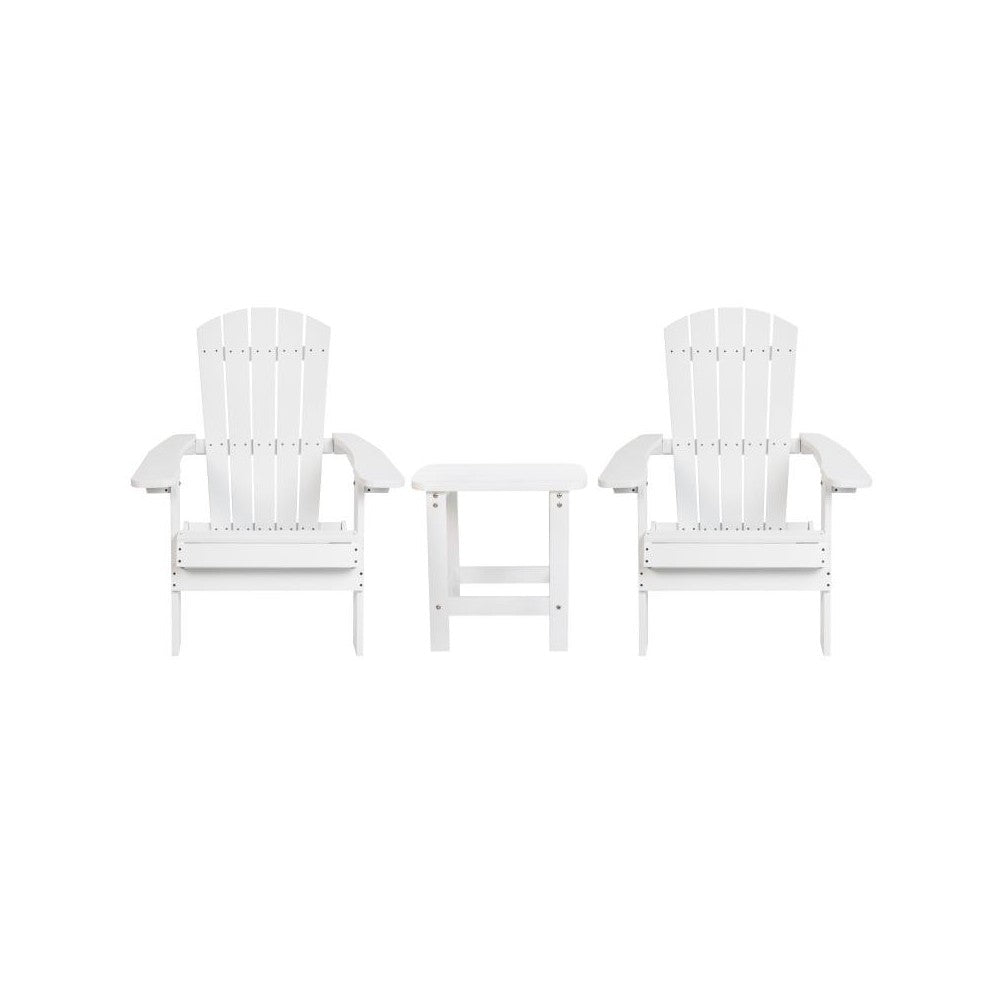 Flash Furniture Charlestown White Table and 2 Chair Set JJ-C14505-2-T14001-WH-GG