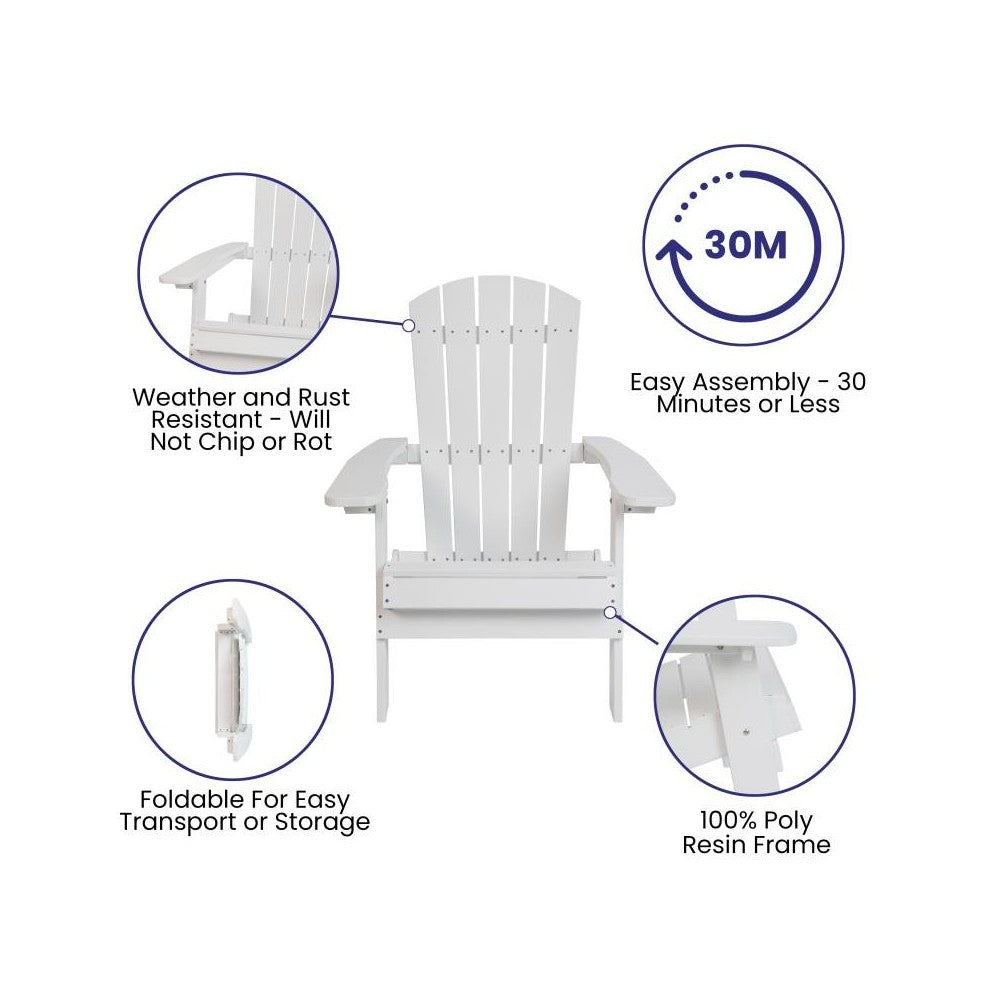 Flash Furniture Charlestown White Table and 2 Chair Set JJ-C14505-2-T14001-WH-GG