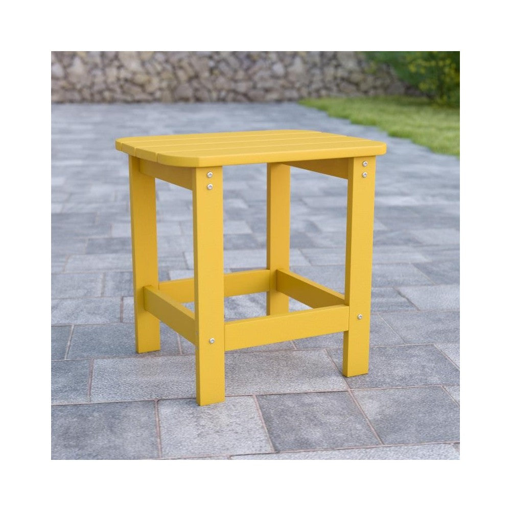 Flash Furniture Charlestown Yellow Adirondack Side Table JJ-T14001-YLW-GG