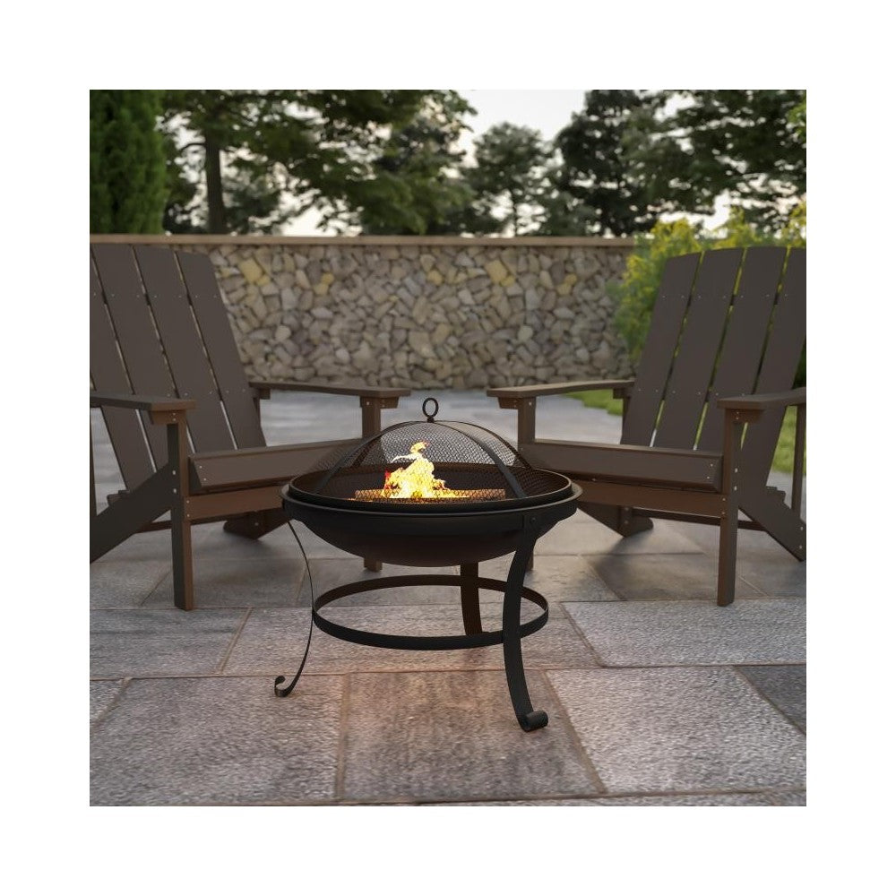 Flash Furniture Chelton 22" Round Wood Burning Firepit YL-202-22-GG