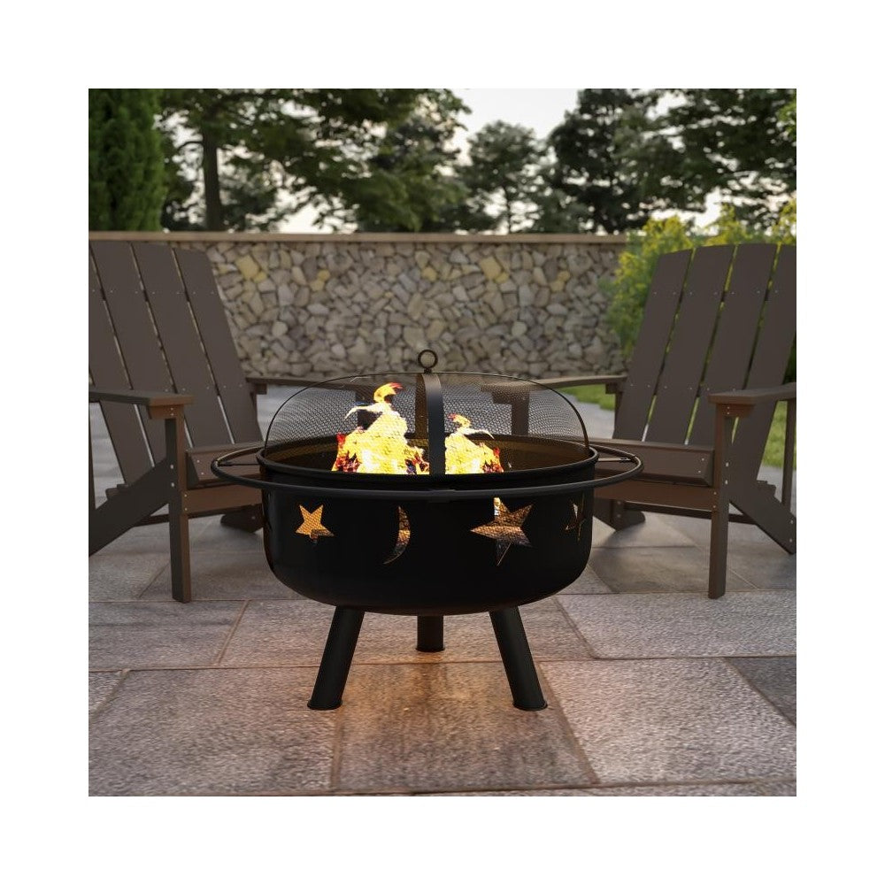 Flash Furniture Chelton 29" Star and Moon Firepit YL-32D-GG