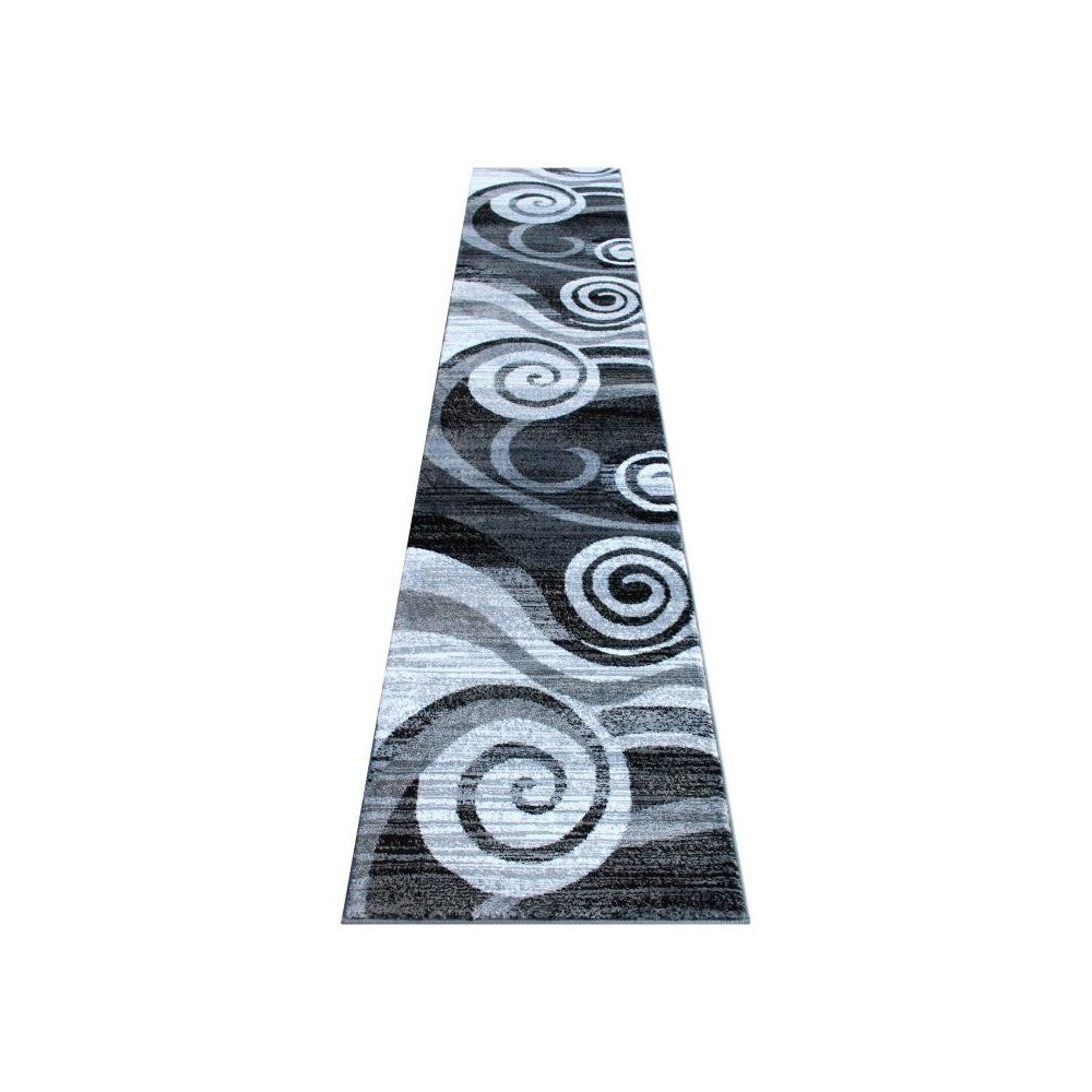 Flash Furniture Cirrus Collection 2x11 Gray Swirl Area Rug OKR-RG1103-211-GY-GG