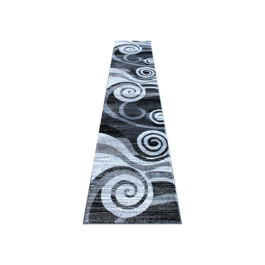 Flash Furniture Cirrus Collection 2x11 Gray Swirl Area Rug OKR-RG1103-211-GY-GG