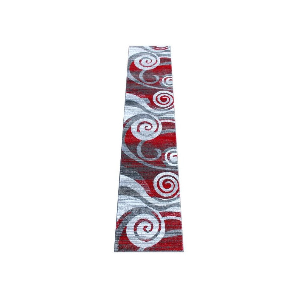 Flash Furniture Cirrus Collection 2x11 Red Swirl Area Rug OKR-RG1103-211-RD-GG