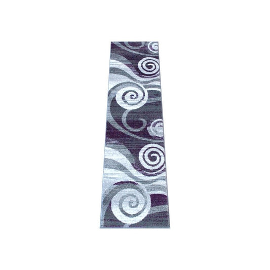 Flash Furniture Cirrus Collection 2x7 Purple Swirl Area Rug OKR-RG1103-27-PU-GG