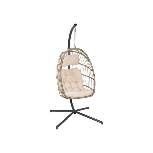 Flash Furniture Cleo Natural Hanging Chair & Stand SDA-AD608001-NAT-GG