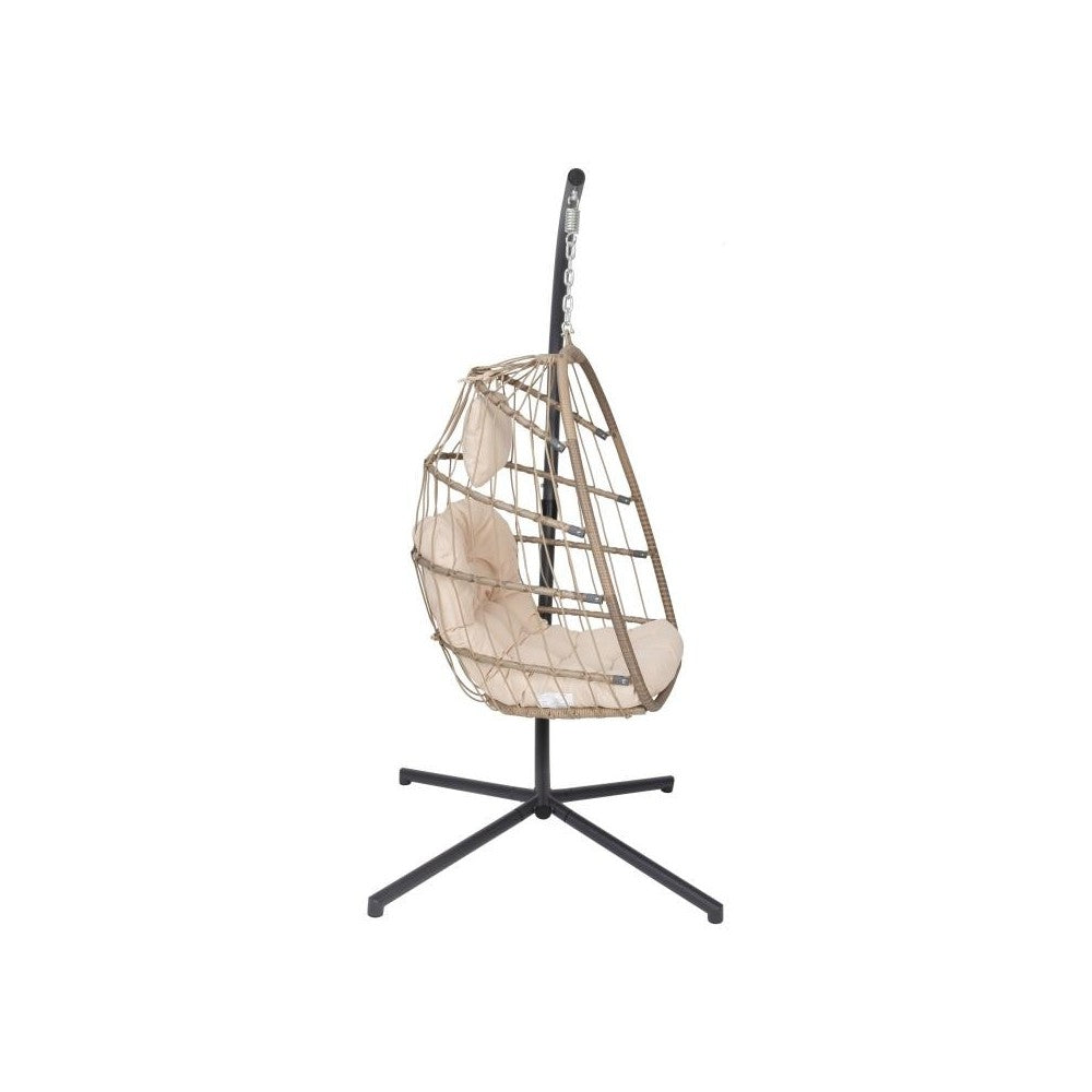 Flash Furniture Cleo Natural Hanging Chair & Stand SDA-AD608001-NAT-GG