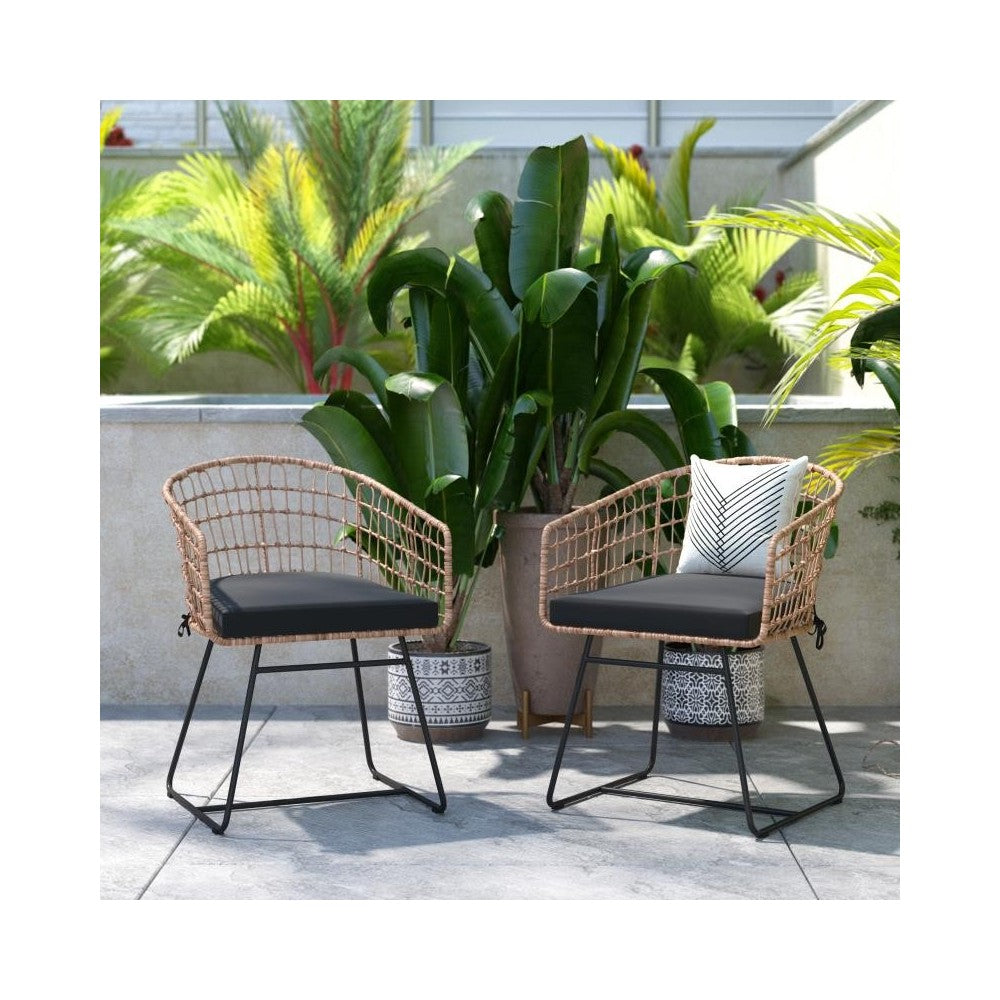 Flash Furniture Devon 2PK Natural Rope Chair-Cushion TW-VN015-15-NAT-GG