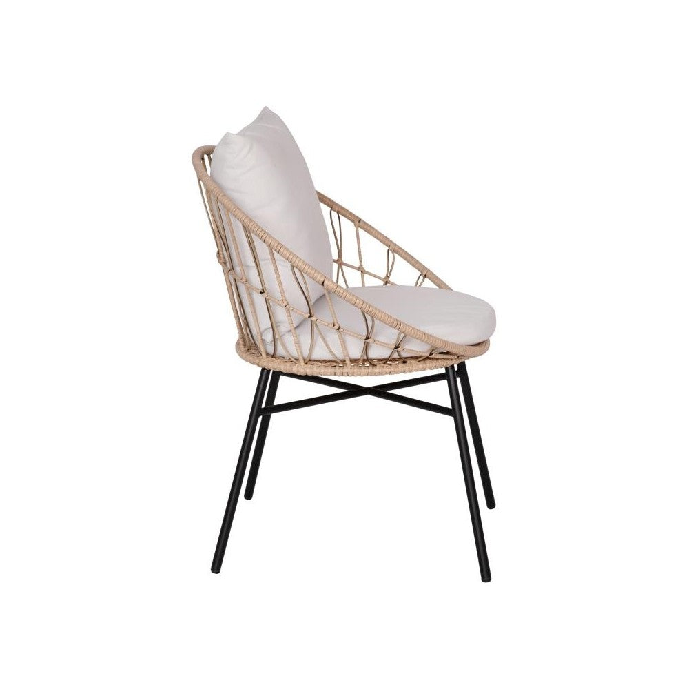 Flash Furniture Devon 2PK Tan Rope Chair-LGY Cushion TW-VN017-TAN-GG