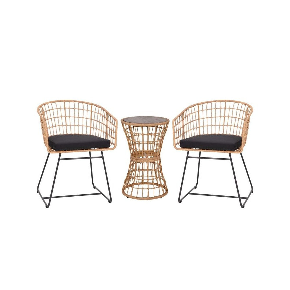 Flash Furniture Devon 3PC Natural Rattan Bistro Set TW-VN01516-NAT-GG