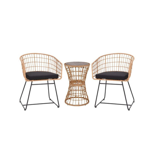Flash Furniture Devon 3PC Natural Rattan Bistro Set TW-VN01516-NAT-GG