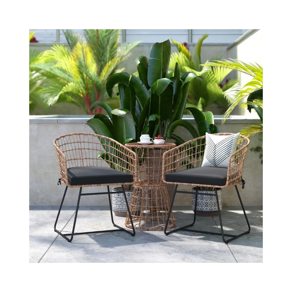Flash Furniture Devon 3PC Natural Rattan Bistro Set TW-VN01516-NAT-GG