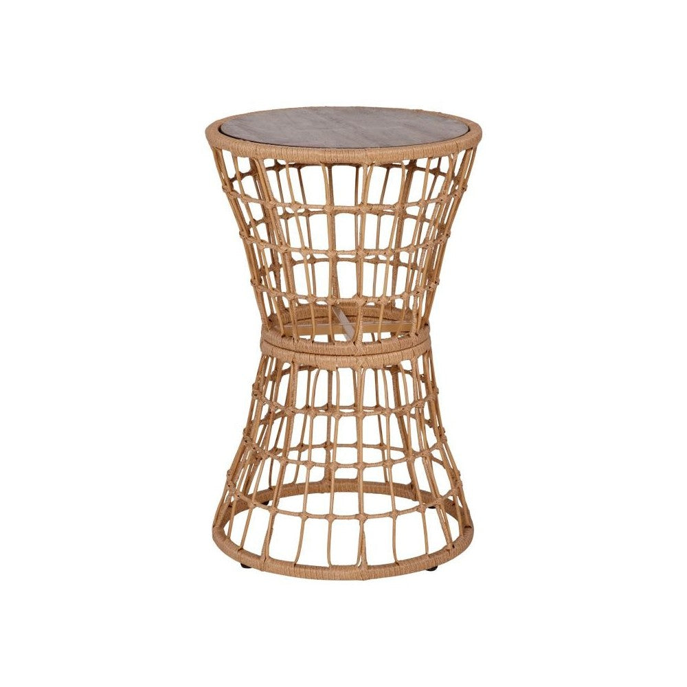 Flash Furniture Devon Natural Rattan Patio Table TW-VN015-16-NAT-GG