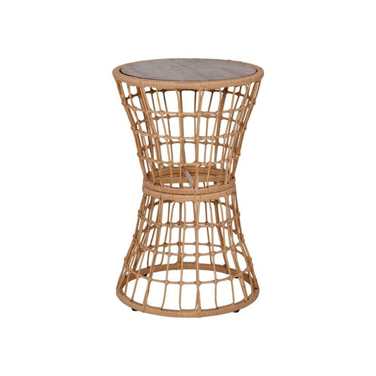 Flash Furniture Devon Natural Rattan Patio Table TW-VN015-16-NAT-GG