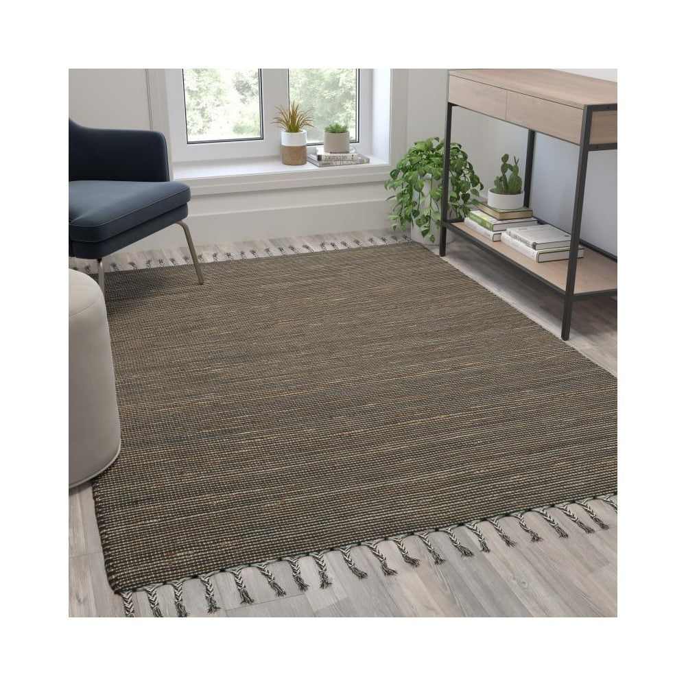 Flash Furniture Doris 5'x7' Black & Jute Area Rug CI-CTR-2370-57-BK-JU-GG