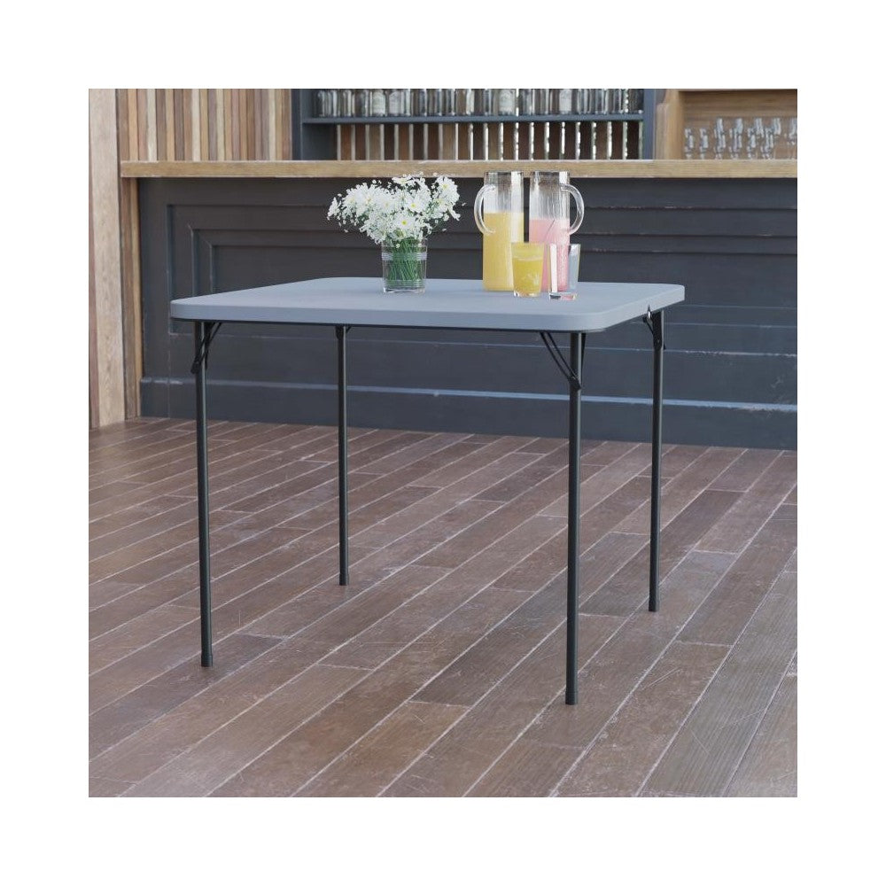 Flash Furniture Dunham 34SQ Gray Plastic Fold Table DAD-LF-86-GY-GG