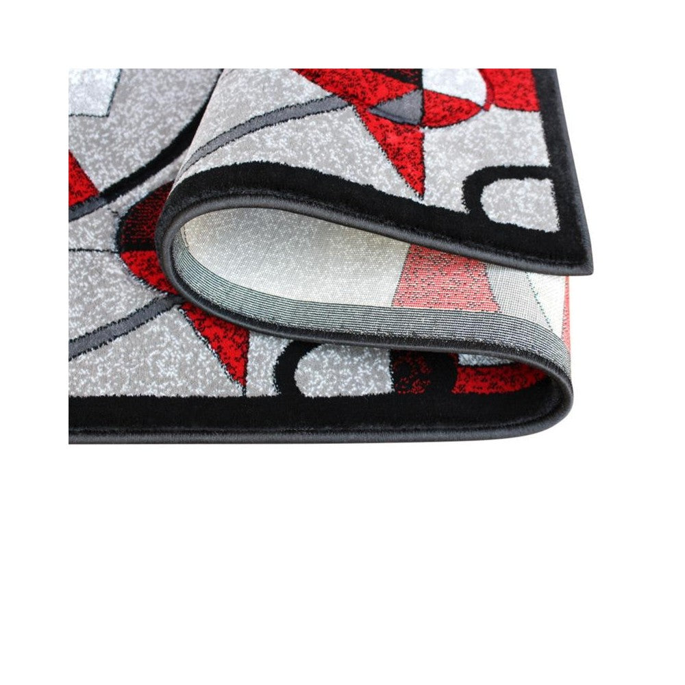 Flash Furniture Elias Collection Red 2x7 Abstract Rug KP-RG950-27-RD-GG
