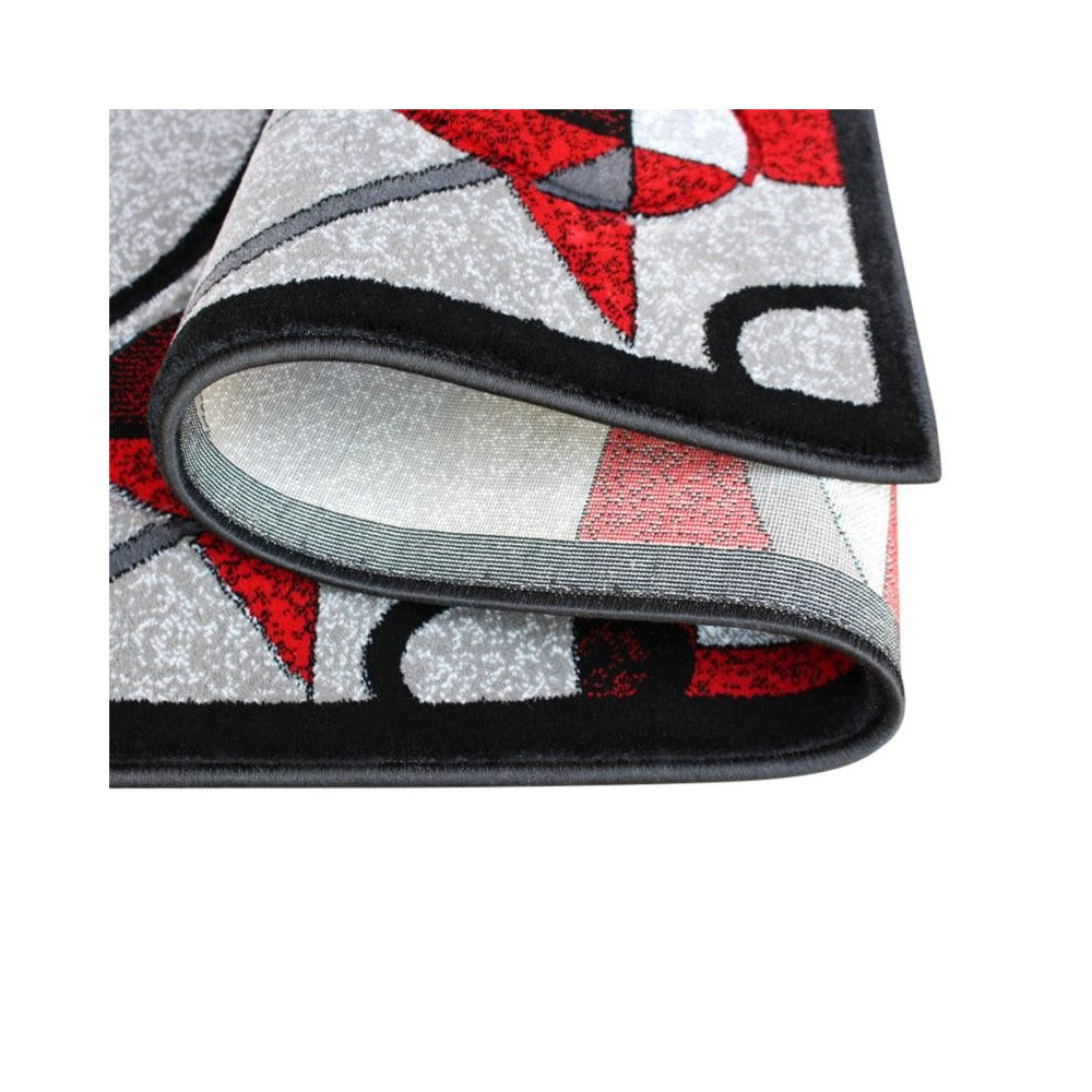 Flash Furniture Elias Collection Red 3x10 Abstract Rug KP-RG950-310-RD-GG