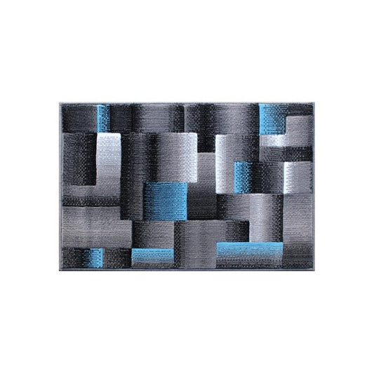 Flash Furniture Elio Collection 2x3 Blue Block Area Rug ACD-RGTRZ861-23-BL-GG