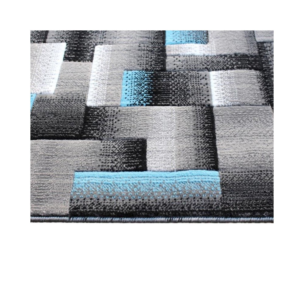 Flash Furniture Elio Collection 2x7 Blue Block Area Rug ACD-RGTRZ861-27-BL-GG