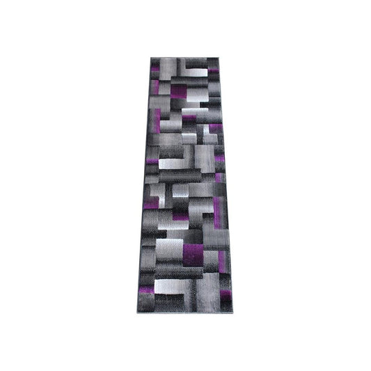 Flash Furniture Elio Collection 2x7 Purple Block Area Rug ACD-RGTRZ861-27-PU-GG