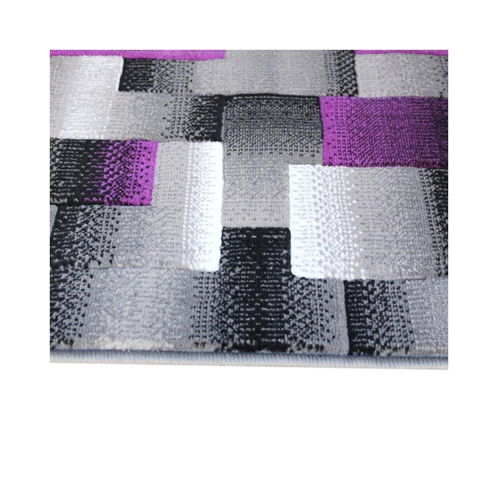 Flash Furniture Elio Collection 2x7 Purple Block Area Rug ACD-RGTRZ861-27-PU-GG