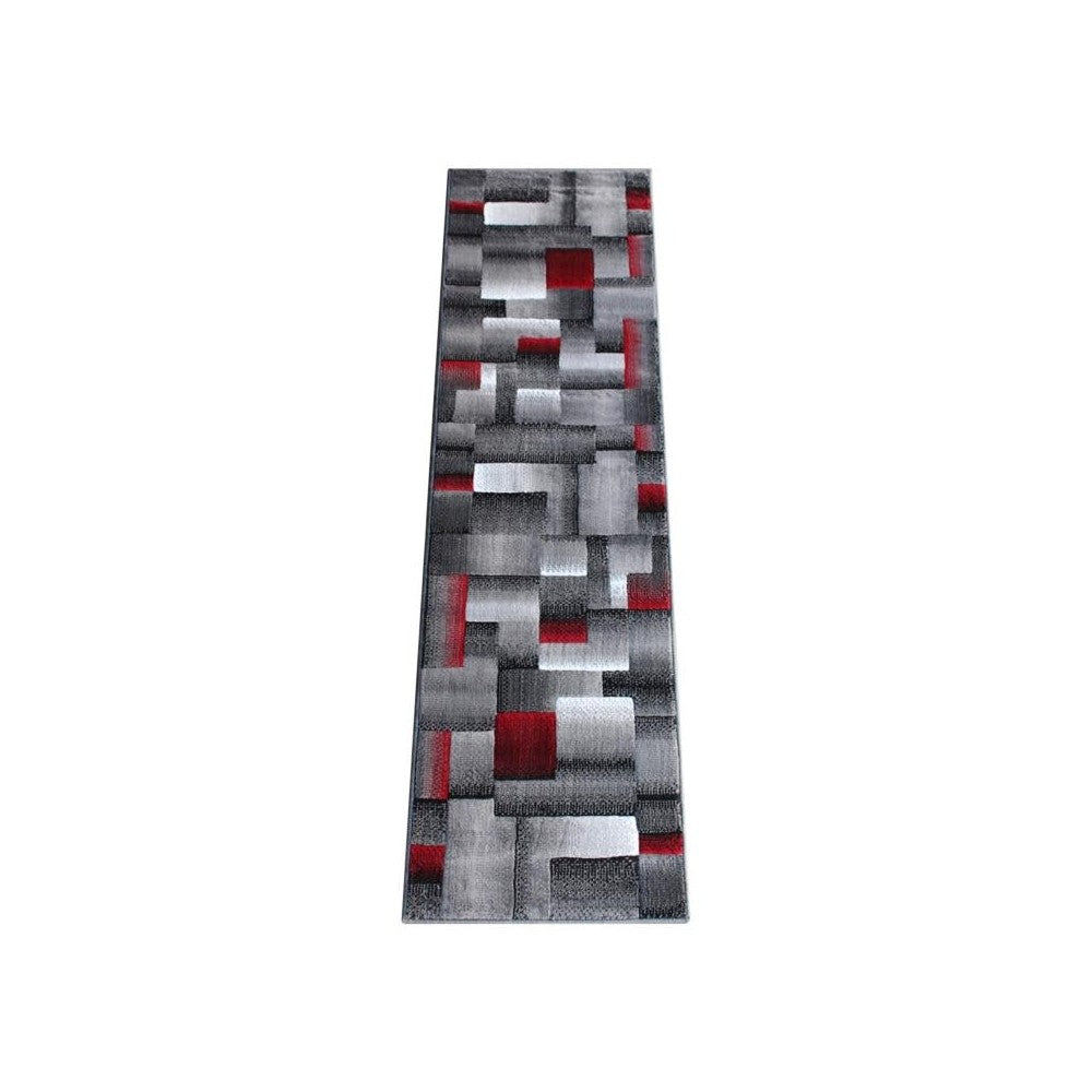 Flash Furniture Elio Collection 2x7 Red Block Area Rug ACD-RGTRZ861-27-RD-GG
