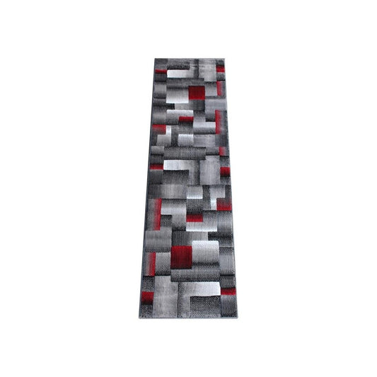 Flash Furniture Elio Collection 2x7 Red Block Area Rug ACD-RGTRZ861-27-RD-GG