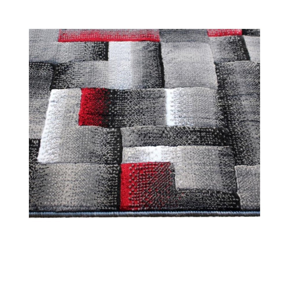 Flash Furniture Elio Collection 2x7 Red Block Area Rug ACD-RGTRZ861-27-RD-GG