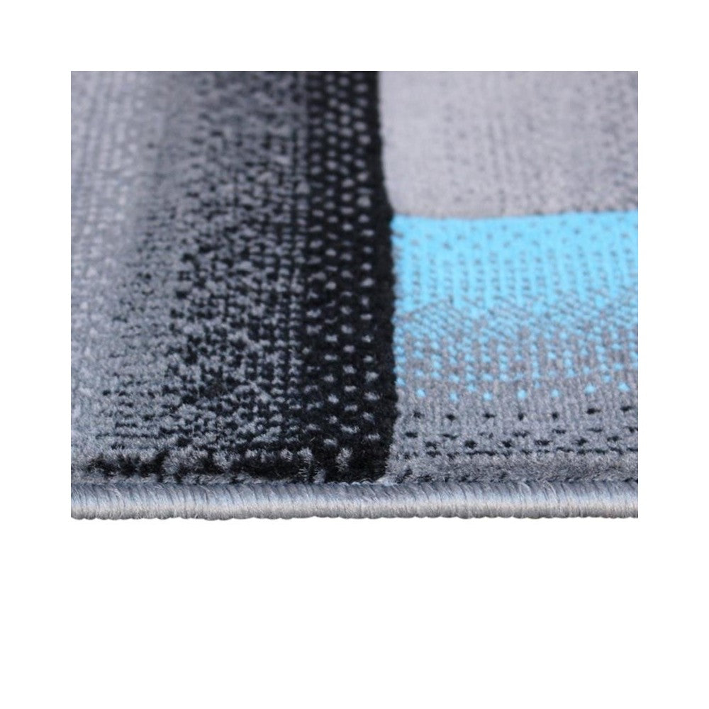 Flash Furniture Elio Collection 5x7 Blue Block Area Rug ACD-RGTRZ861-57-BL-GG