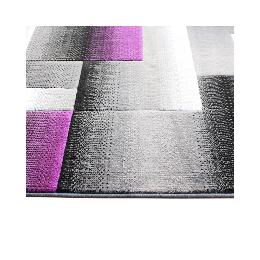Flash Furniture Elio Collection 5x7 Purple Block Area Rug ACD-RGTRZ861-57-PU-GG