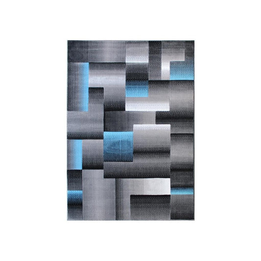 Flash Furniture Elio Collection 6x9 Blue Block Area Rug ACD-RGTRZ861-69-BL-GG
