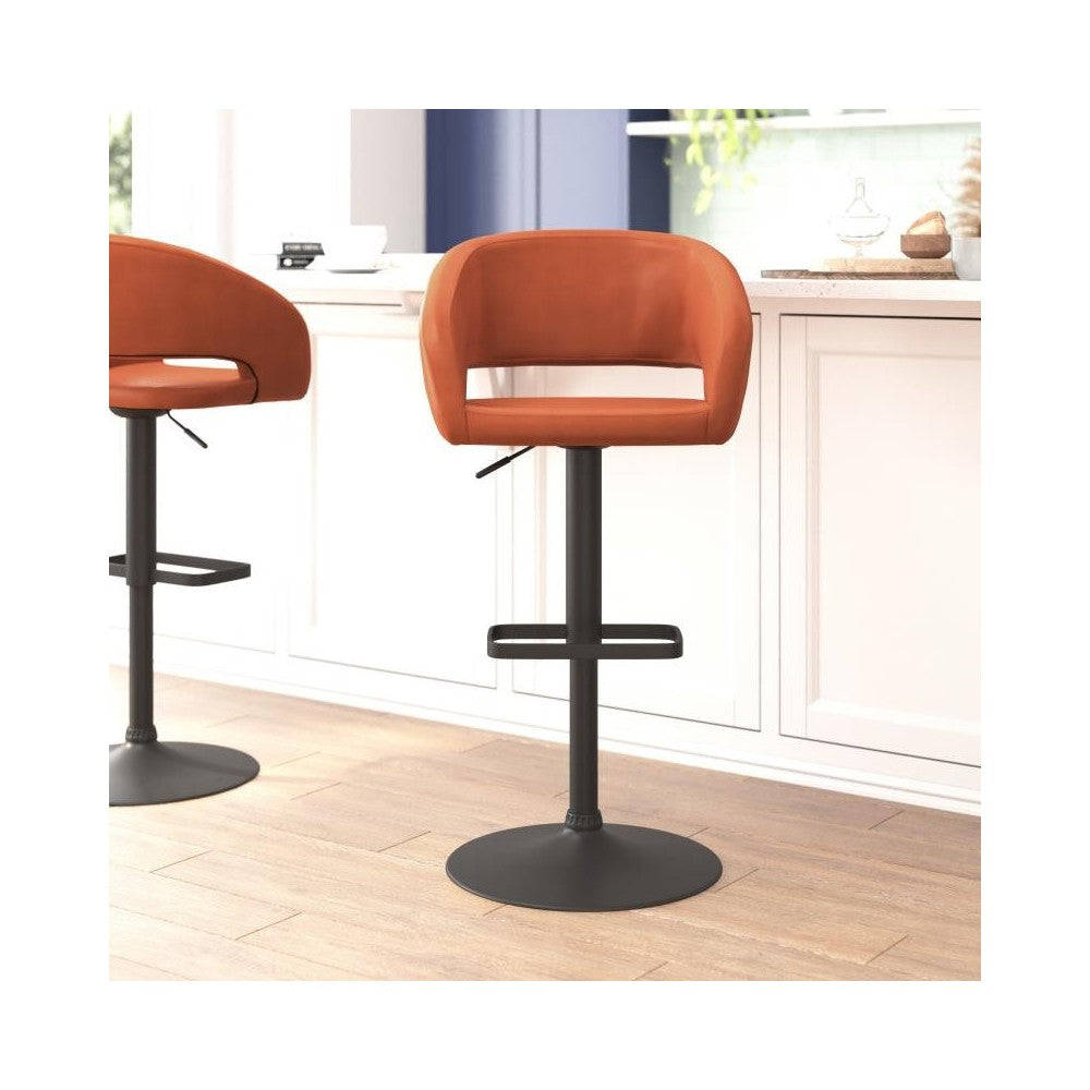 Flash Furniture Erik Cognac Vinyl Barstool CH-122070-BRBK-GG