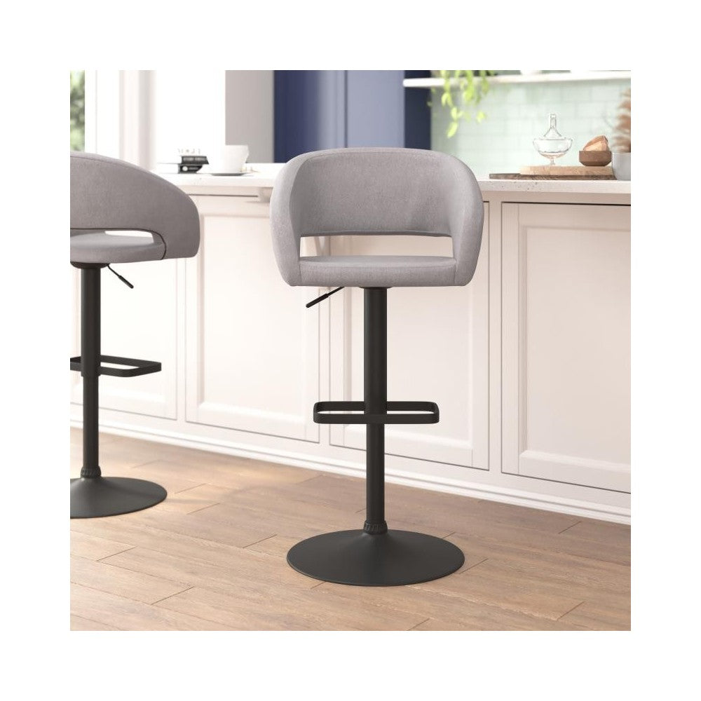 Flash Furniture Erik Gray Fabric Barstool CH-122070-GYFABBK-GG