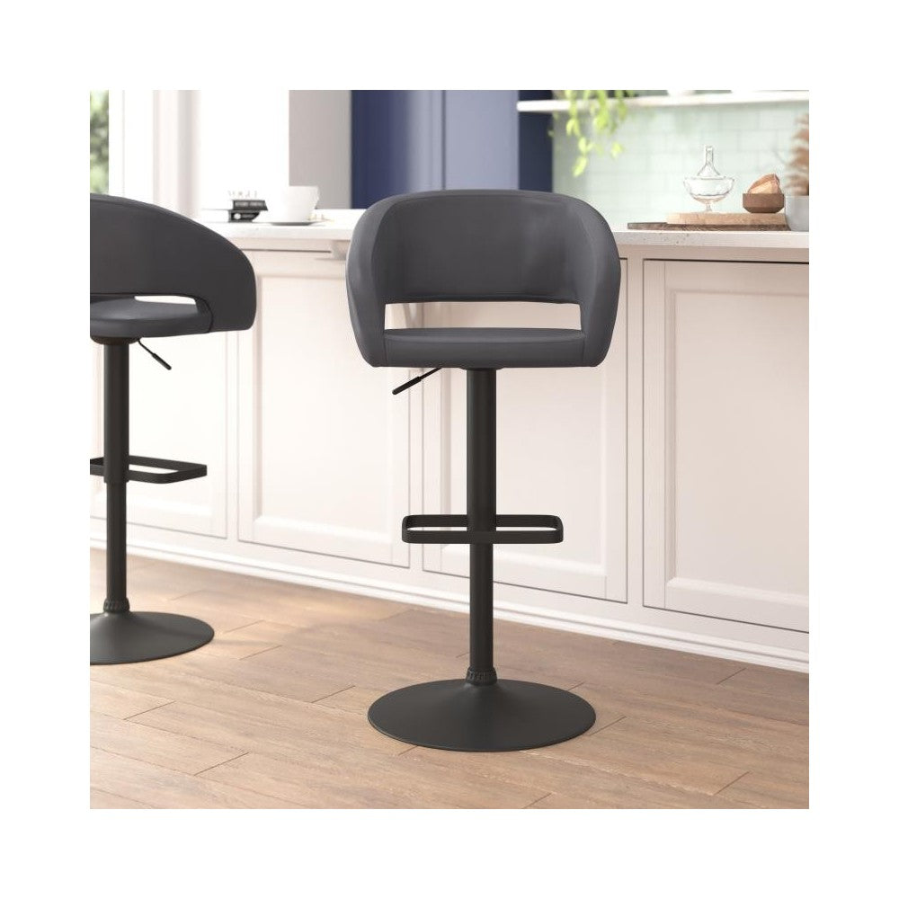 Flash Furniture Erik Gray Vinyl Barstool CH-122070-GYBK-GG