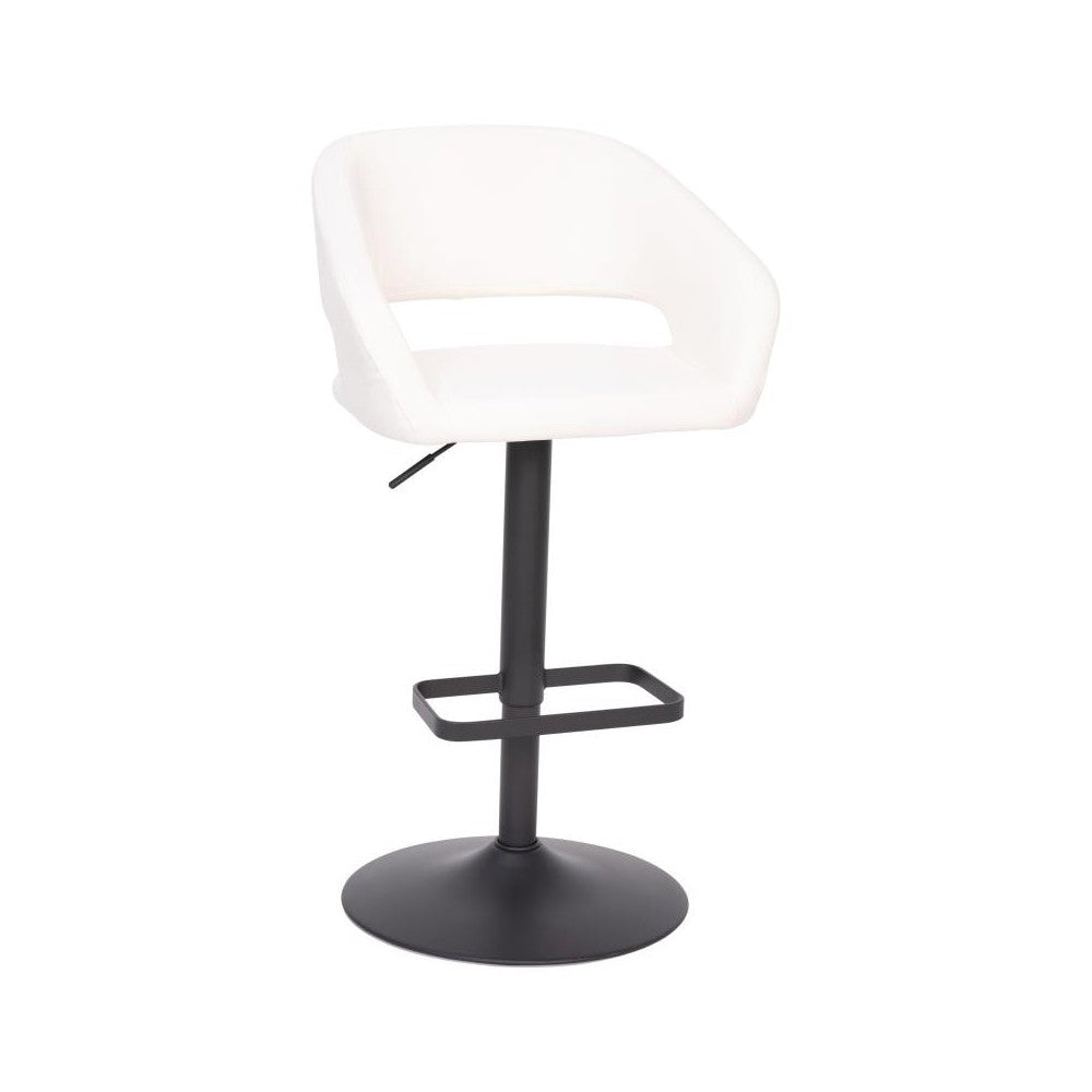 Flash Furniture Erik White Vinyl Barstool CH-122070-WHBK-GG