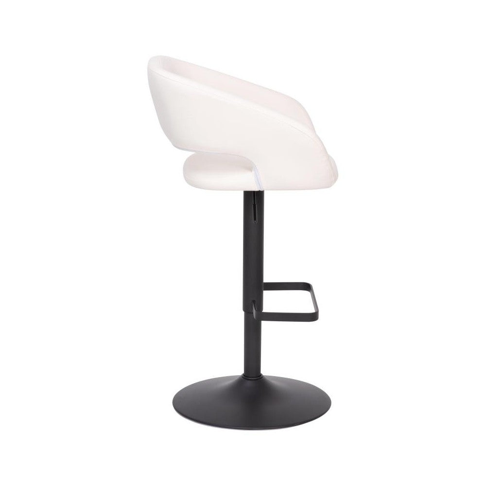 Flash Furniture Erik White Vinyl Barstool CH-122070-WHBK-GG