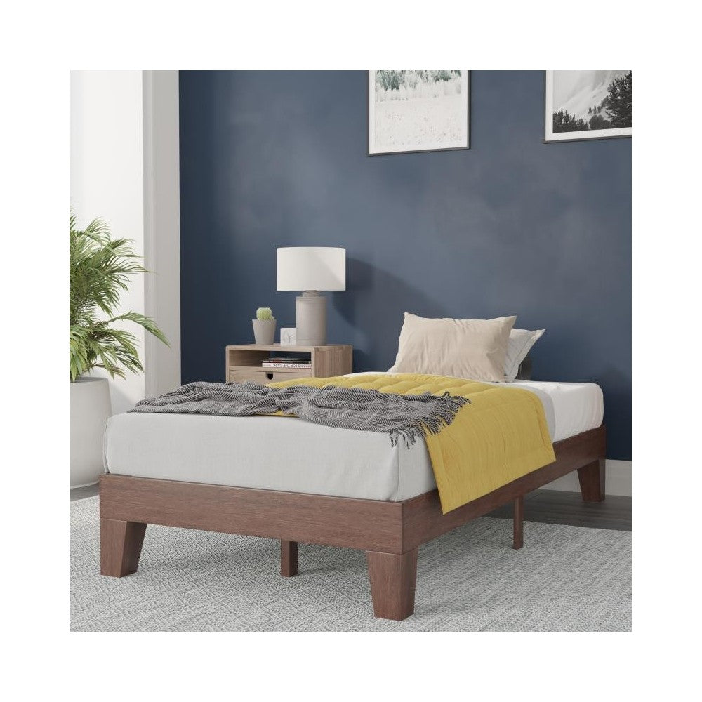 Flash Furniture Evelyn Walnut Twin Platform Bed YKC-1090-T-WAL-GG