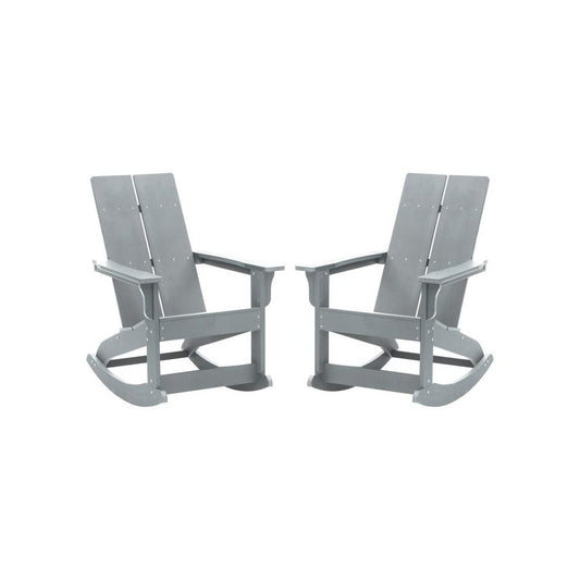 Flash Furniture Finn 2 PK Gray Resin Rocking Chair JJ-C14709-GY-2-GG