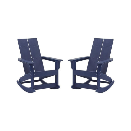 Flash Furniture Finn 2 PK Navy Resin Rocking Chair JJ-C14709-NV-2-GG