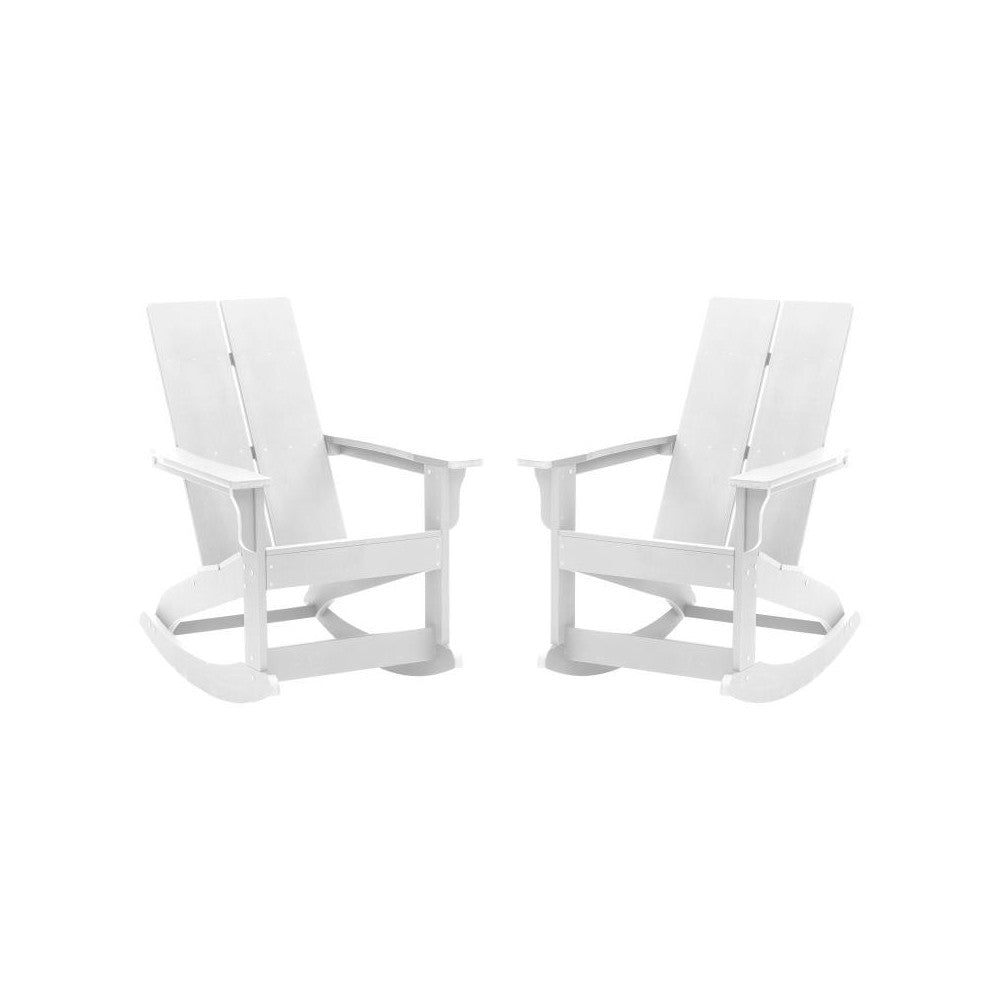Flash Furniture Finn 2 PK White Resin Rocking Chair JJ-C14709-WH-2-GG
